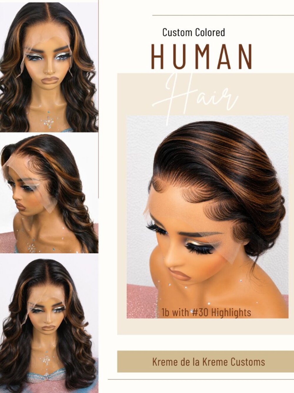 ✨20 Inch Human Hair Lace Wig Highlighted Virgin Invisi Knots MAKE A OFFER